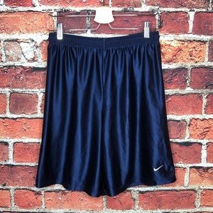 Vintage Nike Nylon Shiny Blue Mens Shorts Size M